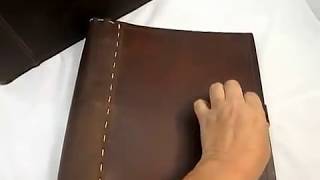 Leather Recipe Binder - Full Page 3 Ring Organizer - CookbookPeople.com