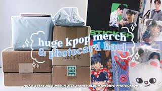 a huge kpop merch & photocard haul ☁ nct, stray kids, txt, seventeen, itzy & more !