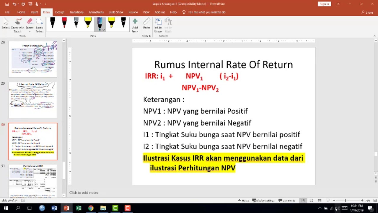 Cara Hitung NPV dan IRR 