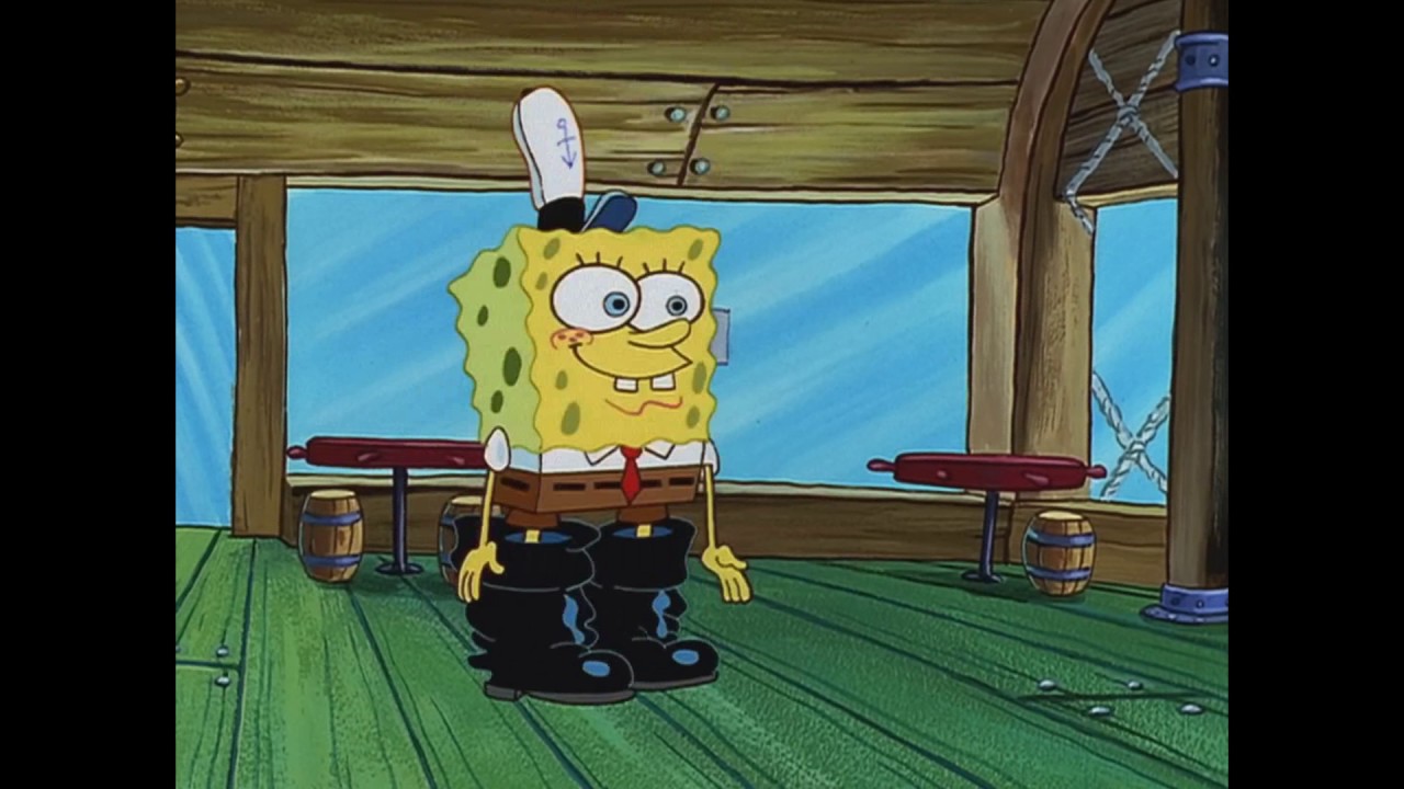 spongebob black boots