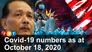 Covid-19 numbers as at October 18, 2020