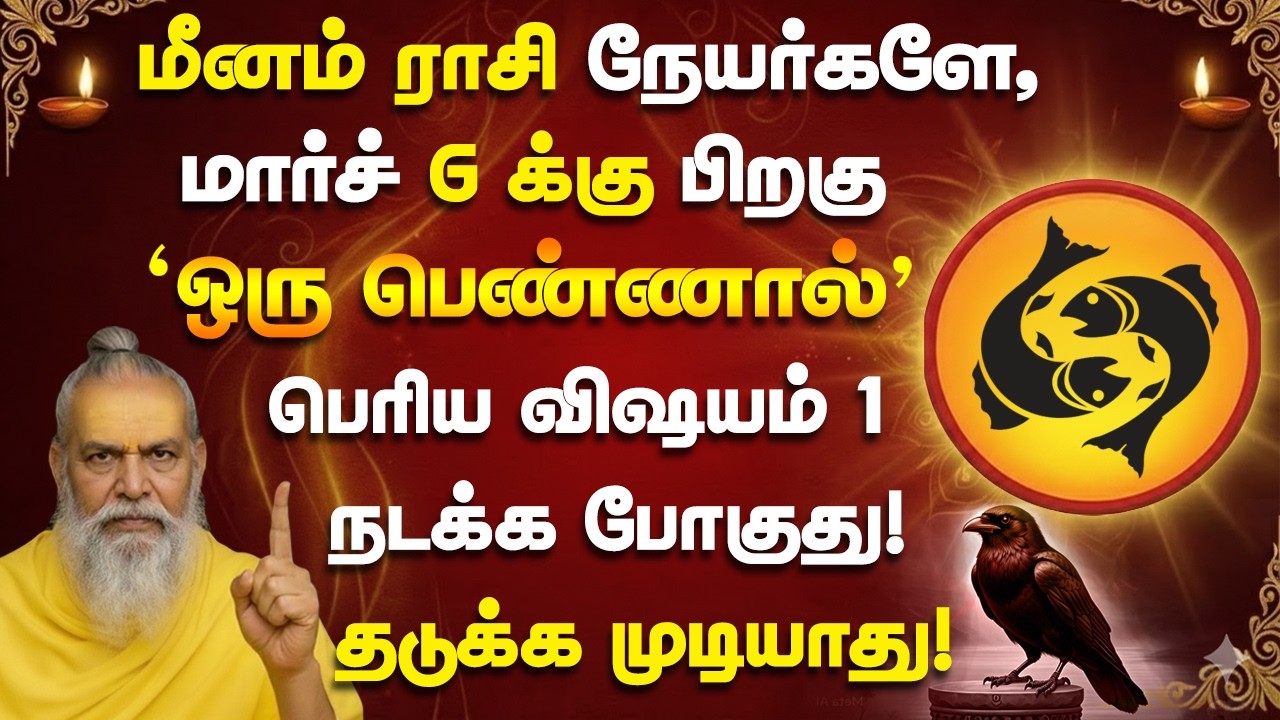 மீனம் ராசி அன்பர்களே, மார்ச் 6 ஆம் தேதி ஒரு பெண்ணால் 1 பெரிய  நடக்கபோகுது! Meenam 2026