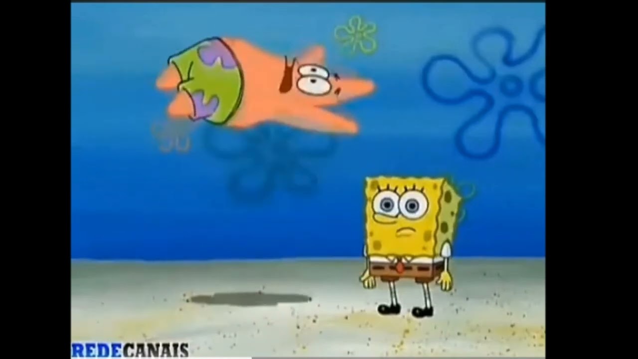 Invisível rabisco Bob batendo o Patrick estrela (memes do Bob esponja)