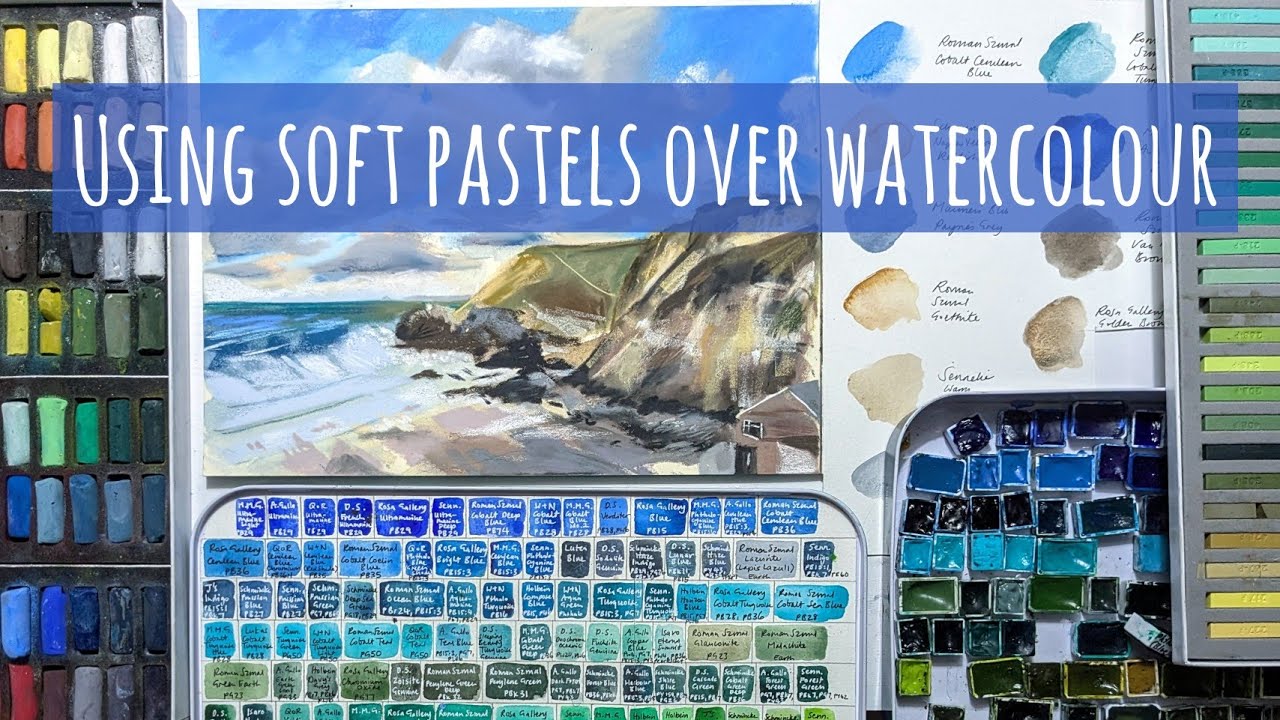 Веселье с акварельными красками, мягкой пастелью Sennelier и NuPastels на бархатной бумаге Canson...