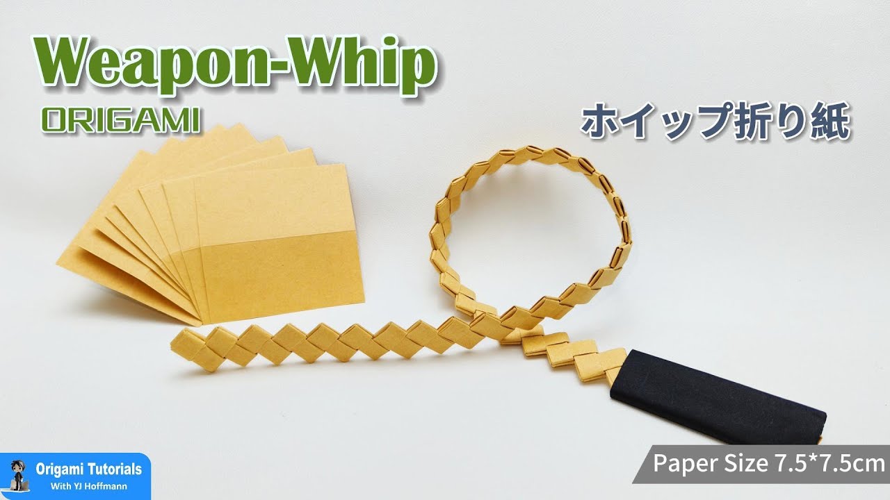 How To Make An Easy Origami Ninja Weapon Whip DIY Paper Tutorial / 忍者の武器/ホイップの折り紙簡単 / 닌자 무기