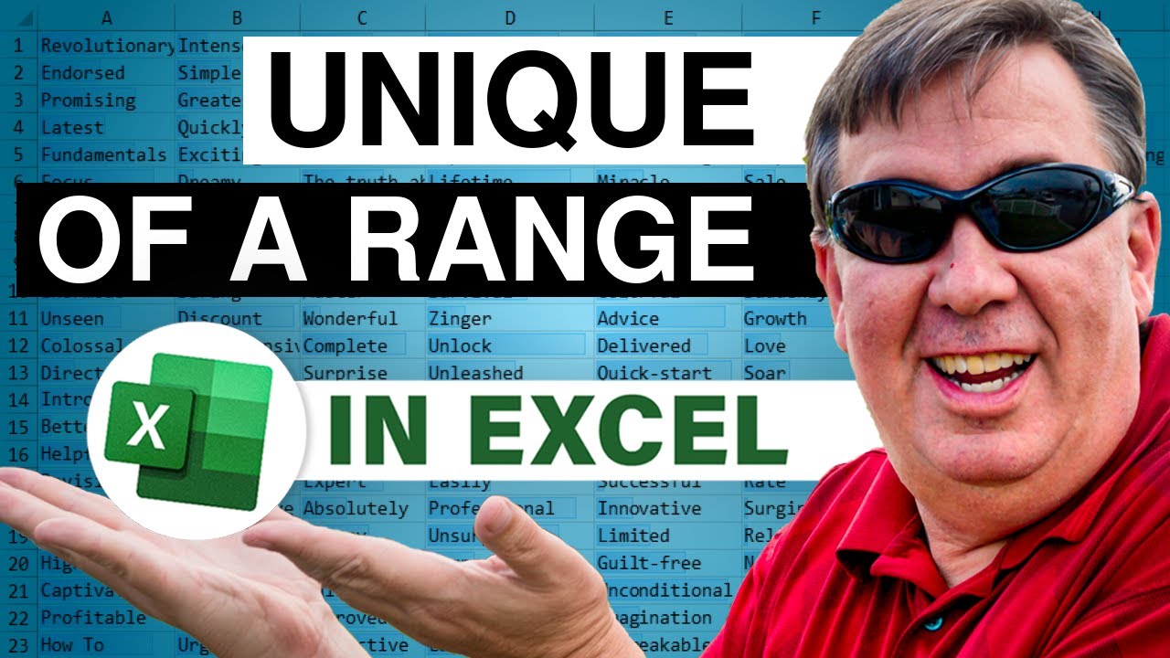 Excel UNIQUE of a Rectangular Range Using new TOCOL Function - Episode ...