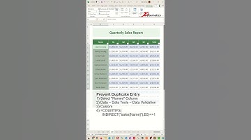 Prevent Duplicate Entries in Excel Using Data Validation - Excel Tips and Tricks