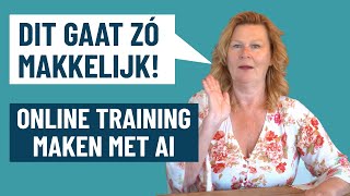 Online training maken in 1 week met A.I. en deze tools