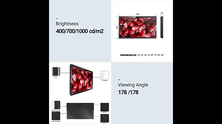 Indoor wall mounted digital signage