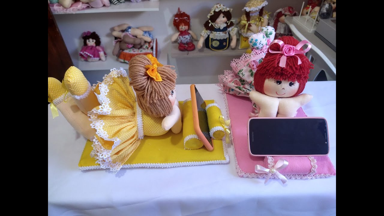 Ideia incrível! boneca porta celular! faça e venda! molde grátis