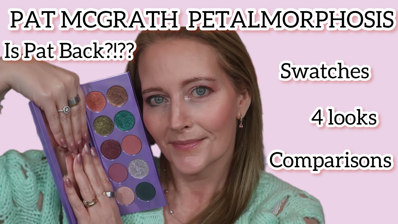 Pat McGrath Mothership XII: Petalmorphosis™ daylight  swatches, multiple comparisons and 4 looks