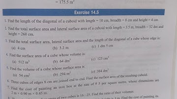 start up mathematics class 8 ch-14 solution exercise 14.5 |  mensuration |viva Education ex14.5