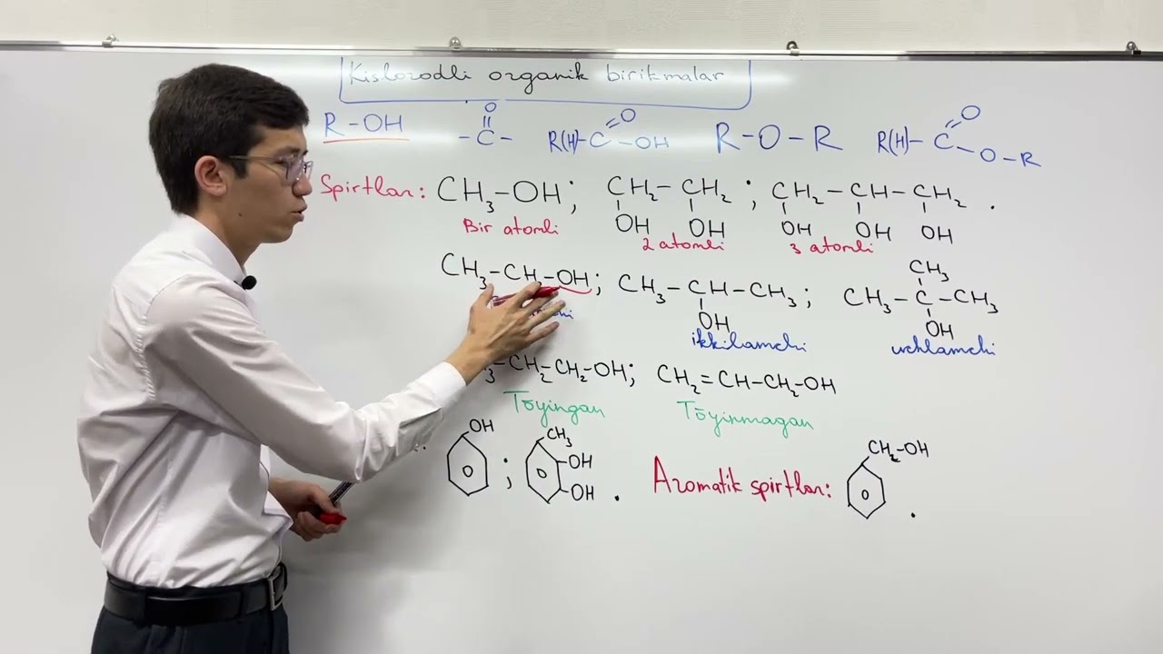 Kislorodli organik birikmalar(Spirtlar,fenollar,aromatik birikmalar) | Organik kimyo 2.0