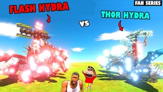 FLASH HYDRA vs THOR HYDRA in FAN SERIES Animal Revolt Battle Simulator with SHINCHAN and CHOP