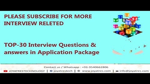 Top-30  Interview Questions and Answers of Application Package in HINDI Become A Package expert |