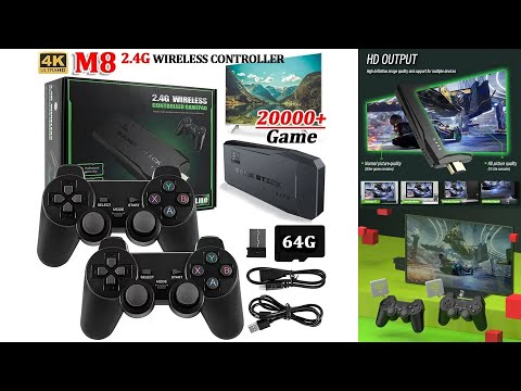 Видео: Ігрова приставка M8 - емулятор Sony PlayStation Sega Dendi Nintendo MAME FC GB MD SFC PS ATAR