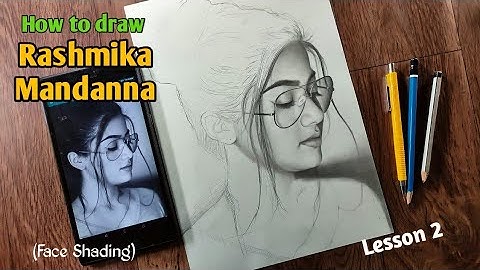 How to Draw Rashmika Mandanna | Portrait drawing tutorial | Lesson 2 (Face shading)