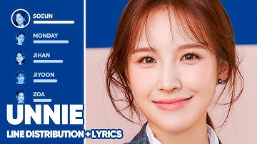 Weeekly - Unnie (Line Distribution + Lyrics Color Coded) PATREON REQUESTED