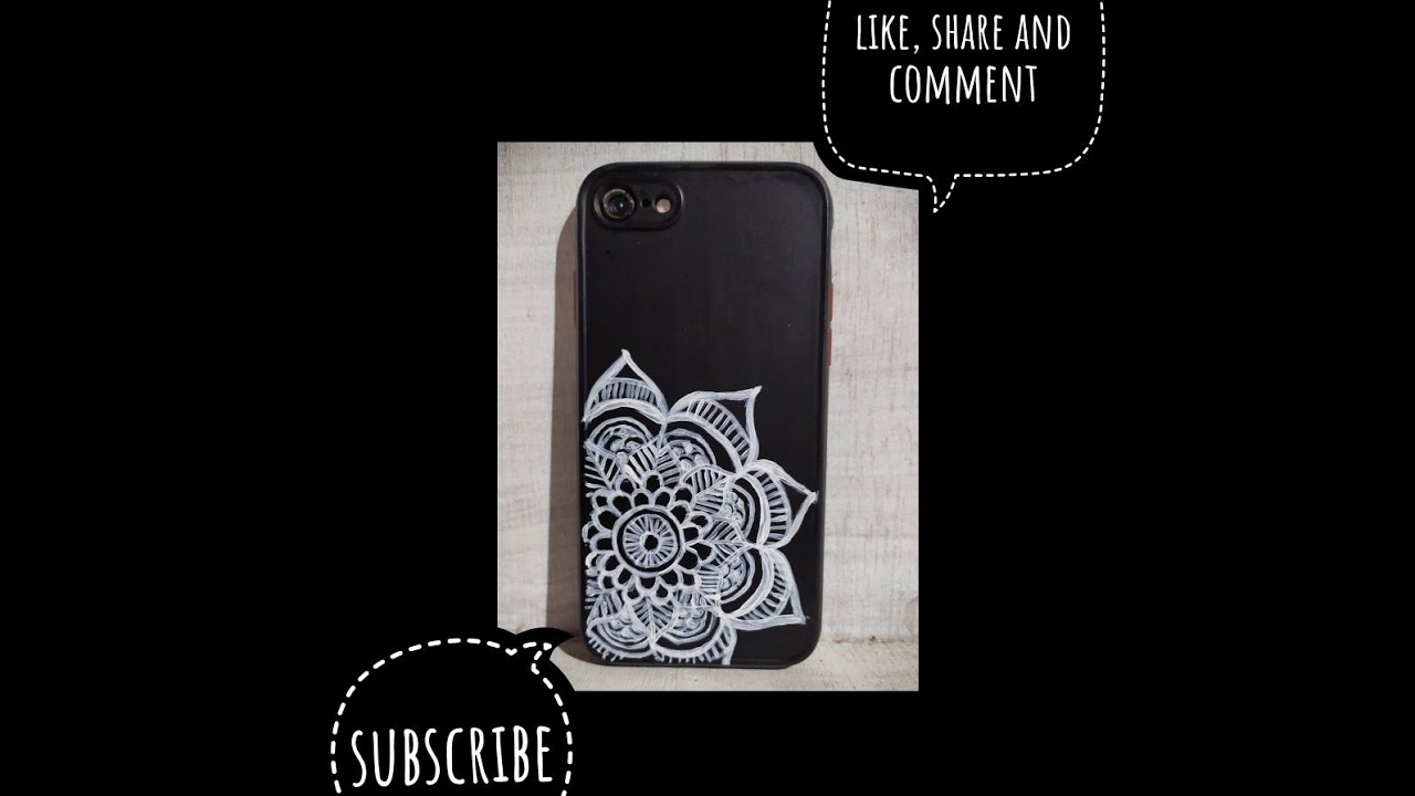 Design and painting on mobile back cover //smoke cover painting idea's