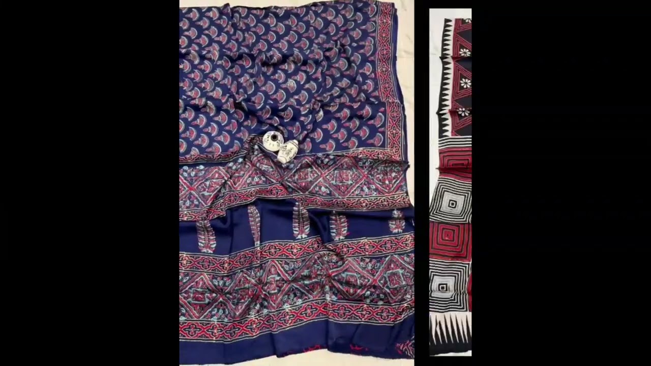 Ajrakh print sarees | price : 3,000 | very good quality | 7032596883| 