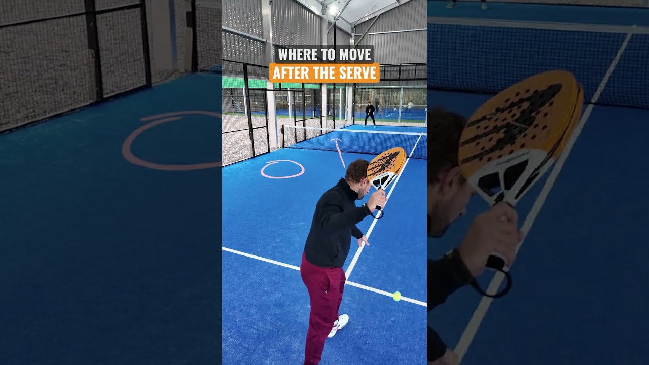 Where should you move after the serve?