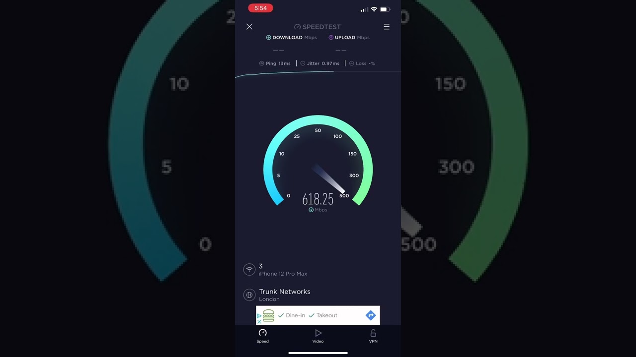 Three UK 5G Home Broadband Speed Test.