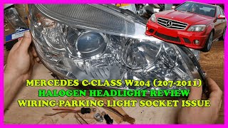 Mercedes CClass W204 low & high beam headlight bulbs, indicator, sideparking light socket issue