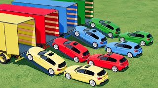 TRANSPORT OF COLORS ! BMW 1 CARS TRANSPORTING with COLORED TRUCKS ! Farming Simulator 22