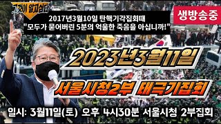 🔺️ 3월11일 서울시청2부   태극기집회!🔺️ 2017년3월10일 억울한5분의 죽음을 아십니까?