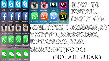 How To Duplicate facebook,twiiter,kik,vine etc FREE iOS 9 - 9.3.5/Ios10 (NO Jailbreak & NO Computer)