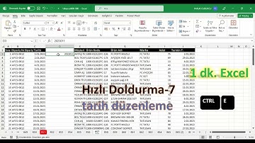 Excel 1 Dakika - Hızlı Doldurma - CTRL+E - Tarih Biçimi