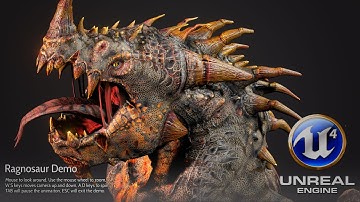 Ragnosaur Tech Demo【Unreal Engine 4】 i7 4770K GTX 780Ti 【1080p 60 Fps】