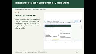 Variable Income Budget in Google Sheets | Current 3-Minute Earlier Edition Preview