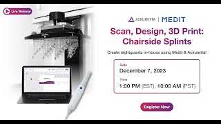 Scan, Design, 3D Print: Chairside Splints with Medit and Ackuretta