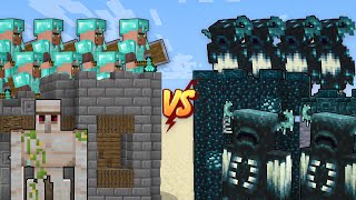 Minecraft - Villagers Vs Warden Castle - Villagers Vs Warden mobs