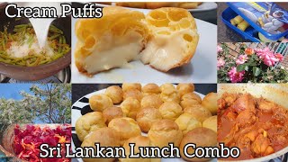 Srilankan Lunch Menu/Cream puffs recipe/Chicken Curry/long bean currry/beetroot fry/tamilvlog