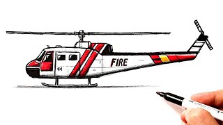 How to draw a Fire Helicopter