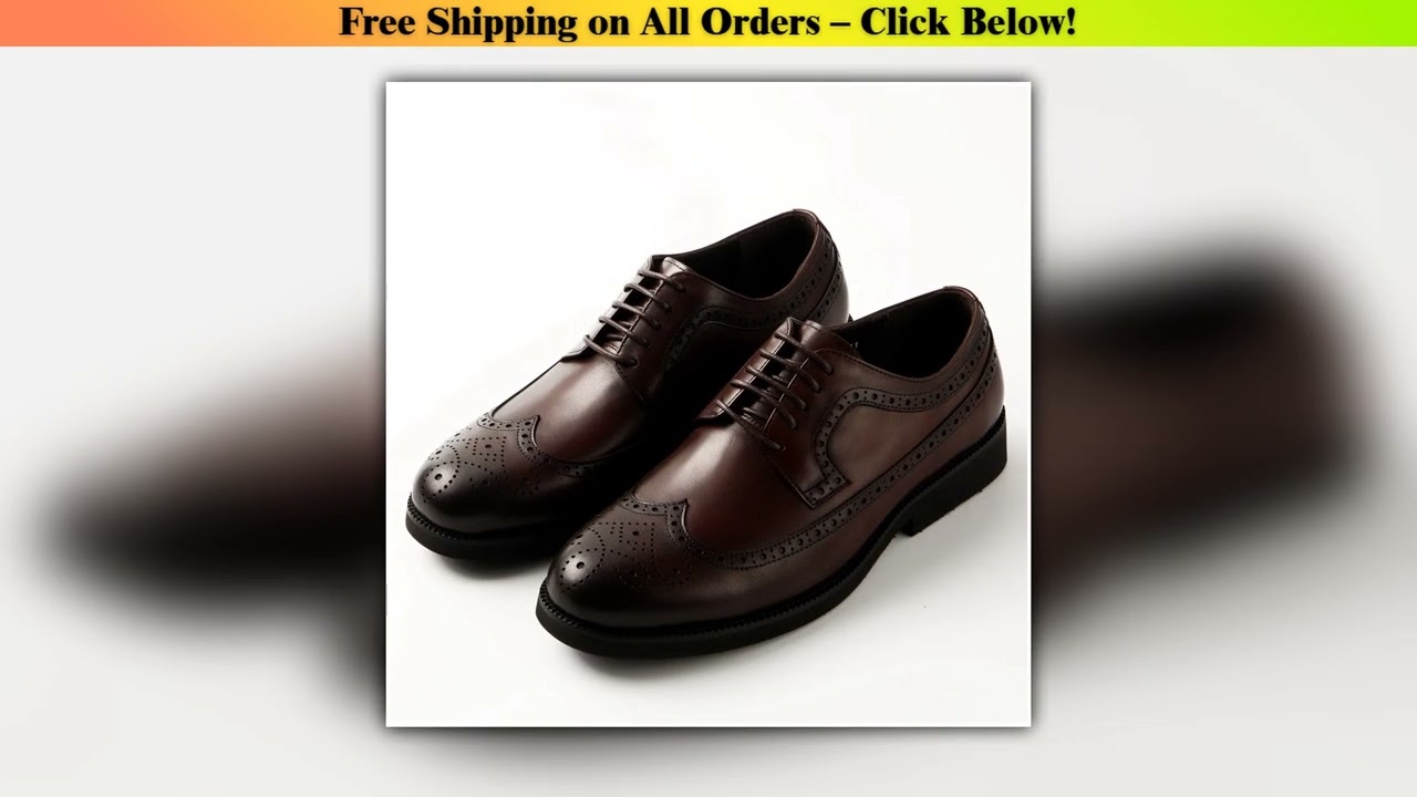 2025 Popular Vintage Italy High Quality Genuine Leather Brogue Style Derby Dress Business Party