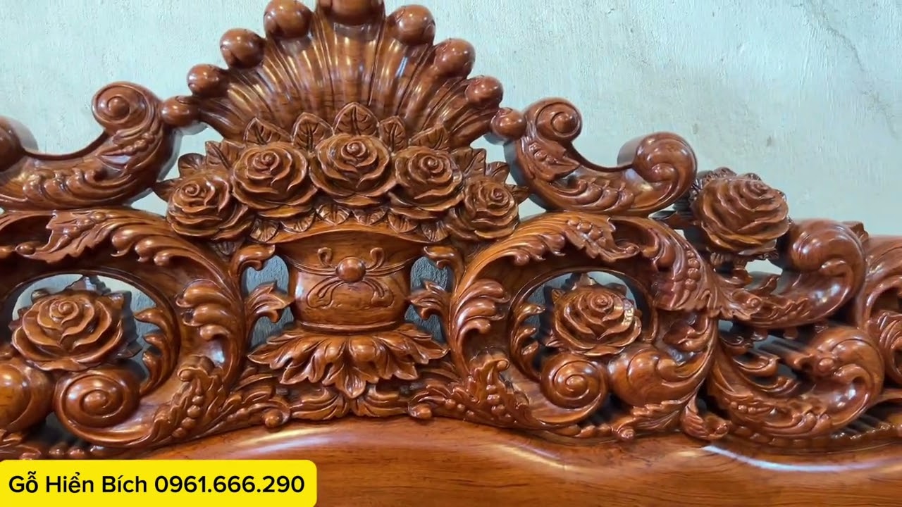 💢 Giới Thiệu và Báo Giá Bộ Hoàng Gia Chân Liền Khối Vách Tấm Gỗ Hương Đá 