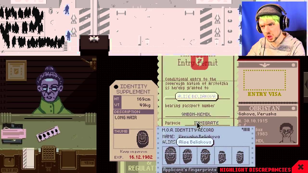 Jacksepticeye THE ORDER KNOWS Papers, Please 6 YouTube