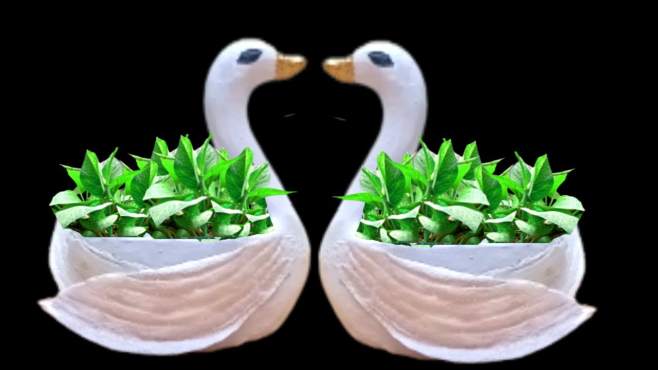 Swan showpiece making out of waste plastic bottles/swan flowers pot/swan showpiece/Best out of waste