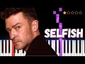 Justin Timberlake - Selfish︱Easy Piano Tutorial