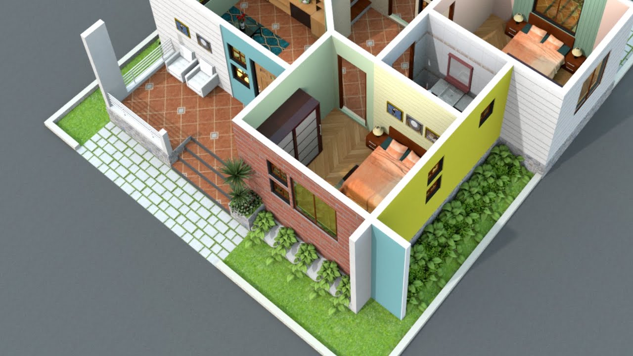 Kerala Style 2 Bedroom House Plan