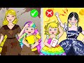 DIY Paper Doll | Good Mom And Bad Mom Rapunzel VS Wednesday New Hair Rainbow | Dolls Beauty