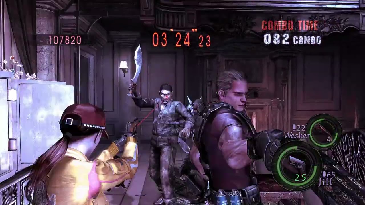 RESIDENT EVIL 5 ~ SPENCER MANSION Duo No Mercy Mercenaries ~ Cidney Aurum Jill & Krauser DSC