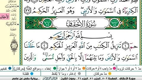 سورة الأحقاف مكتوبة كاملة |القارىء عبدالله الموسى |Sheikh Abdullah Al-Mousa, Surah Al-Ahqaf