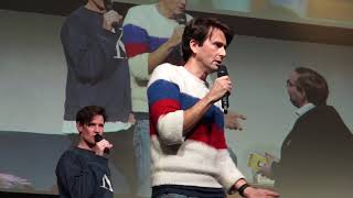 David Tennant and Matt Smith - giving out raffle draw prizes (Wales Comic Con)