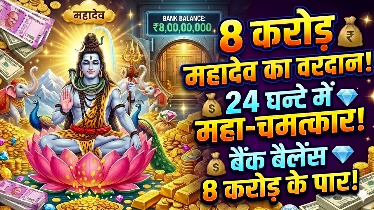 🕉️8 करोड़ महादेव का वरदान 24 घंटे में😱 महा चमत्कार बैंक बैलेंस 8 करोड़ के।। Mahadev Ji Ka Sandesh 🌈