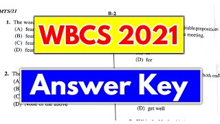 WBCS 2021 Answer Key | WBCS English Section Analysis Answer Key | WBCS Prelim Exam 2021 wbcs2021