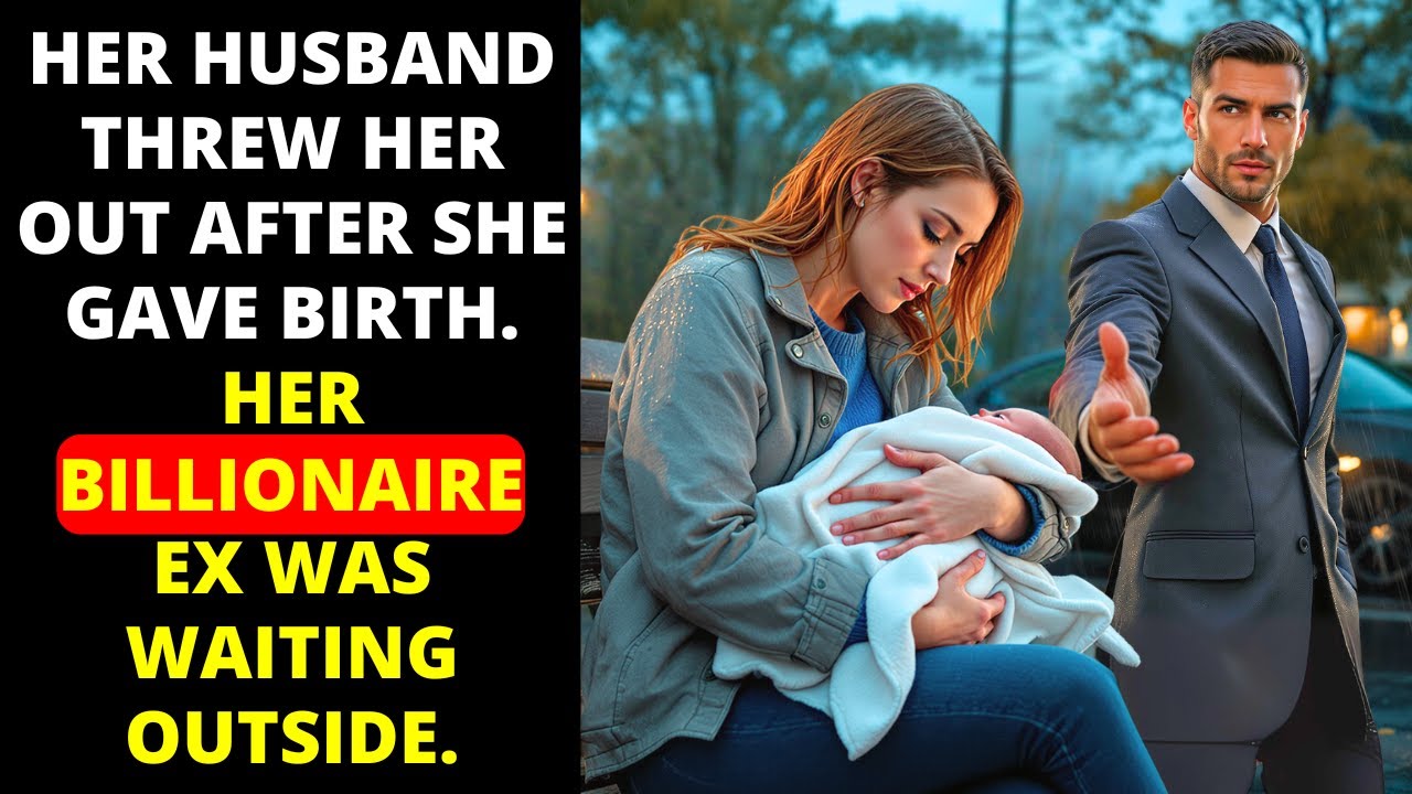 HER HUSBAND THREW HER OUT AFTER SHE GAVE BIRTH. HER BILLIONAIRE EX WAS WAITING OUTSIDE.